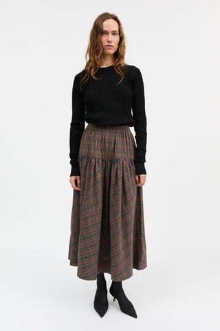 Lili Skirt, Green/Red Check