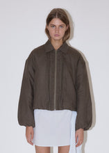 Load image into Gallery viewer, Pintuck Jacket, Khaki Stripe
