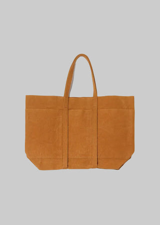 Washed Canvas 6 Pockets Tote Large, Mustard