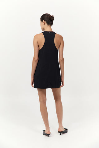 Cutaway Shift Dress, Black