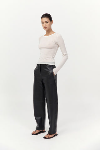 Leather Balloon Pants, Black