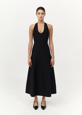 Sculpted Knit Dress, Black