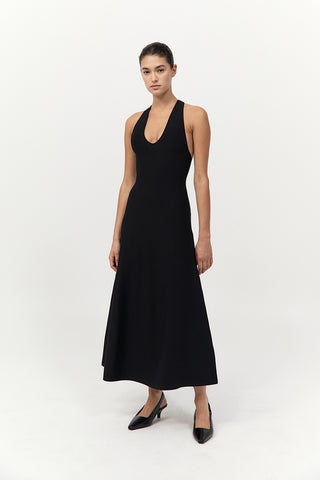 Sculpted Knit Dress, Black