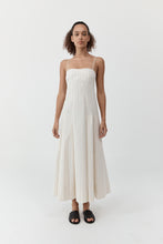Load image into Gallery viewer, Everyday Cotton Pleat Dress, Ecru Stripe

