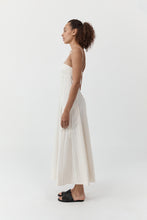 Load image into Gallery viewer, Everyday Cotton Pleat Dress, Ecru Stripe
