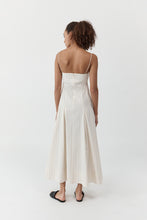 Load image into Gallery viewer, Everyday Cotton Pleat Dress, Ecru Stripe
