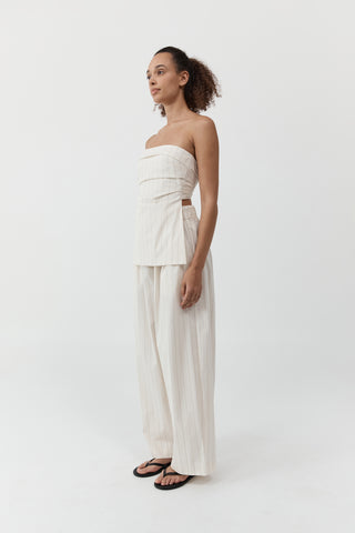 Everyday Relaxed Pants, Ecru Stripe