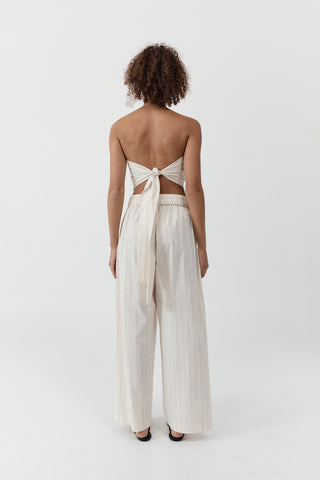 Everyday Relaxed Pants, Ecru Stripe
