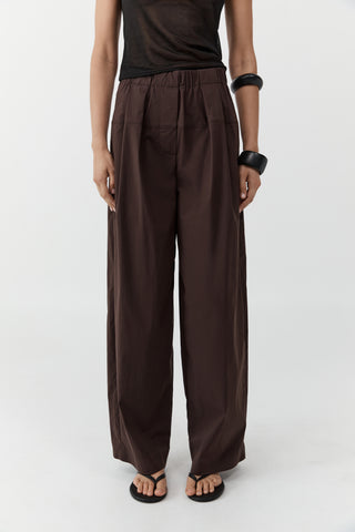 Relaxed Pleat Pants, Bark