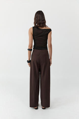 Relaxed Pleat Pants, Bark