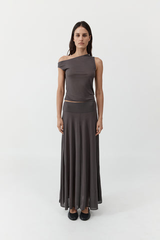 Fluid Jersey Skirt, Soot
