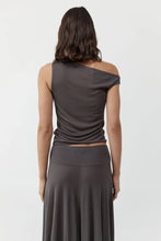 Load image into Gallery viewer, Fine Jersey Asymm Top, Soot
