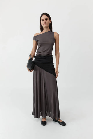 Fine Jersey Asymm Top, Soot