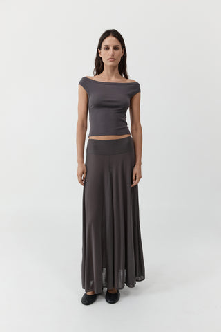 Fluid Jersey Skirt, Soot