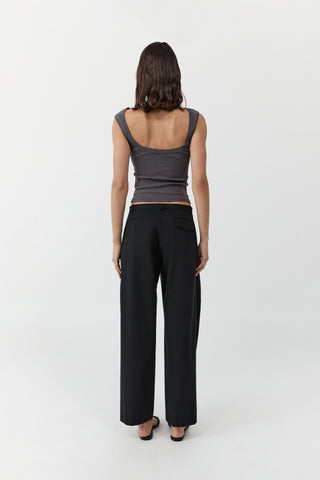 Fine Band Balloon Pants, Black
