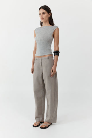 Organic Cotton Ballerina Top, Grey Marle