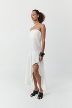 Load image into Gallery viewer, Oxford Strapless Asymm Dress, White
