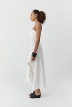 Load image into Gallery viewer, Oxford Strapless Asymm Dress, White
