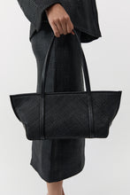 Load image into Gallery viewer, Woven Slim Bateau Tote, Black
