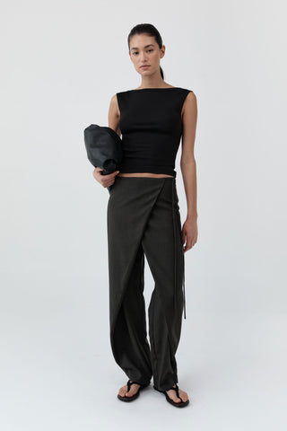 Wrap Rouleau Pants, Umber
