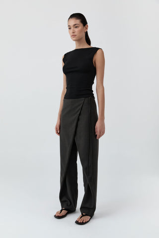 Wrap Rouleau Pants, Umber