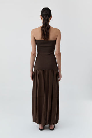 Strapless Balloon Hem Dress, Cedar