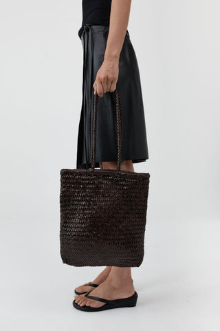 Bagu Woven Tote, Chocolate
