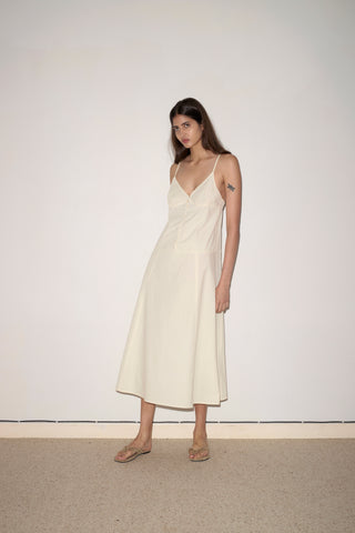 Double Seam Dress, Butter White