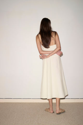 Double Seam Dress, Butter White