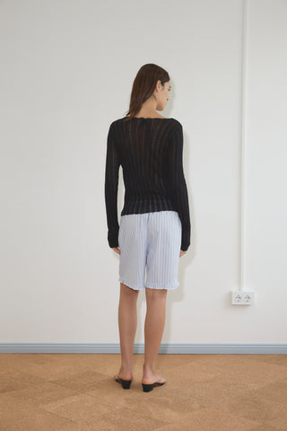 Open Work Longsleeve, Black