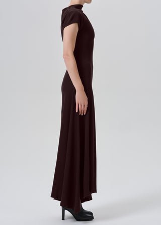 Kira Sculptural Dress, Chocolate
