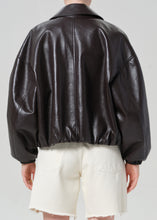 Load image into Gallery viewer, Bubble Hem Bomber Jacket, Chocolate
