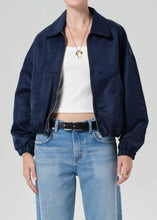 Load image into Gallery viewer, Bubble Hem Bomber, Navy
