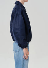 Load image into Gallery viewer, Bubble Hem Bomber, Navy
