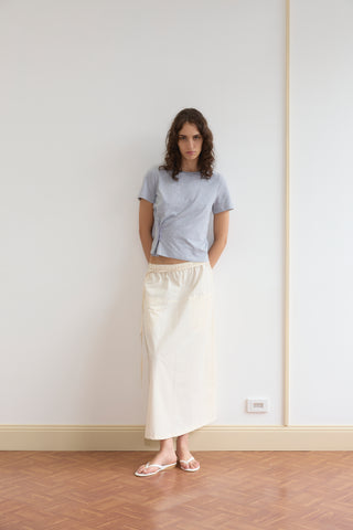 Loop Pocket Skirt, White