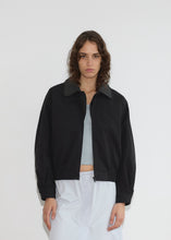 Load image into Gallery viewer, Collared Zip Jacket, Black Contrast
