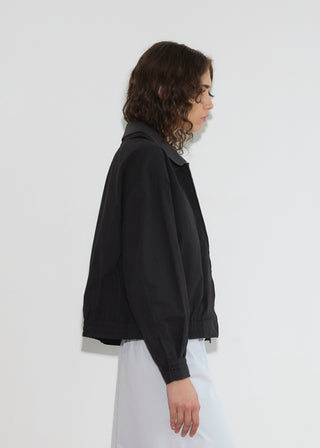 Collared Zip Jacket, Black Contrast