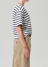 Load image into Gallery viewer, Goldie Tee, Marine Stripe
