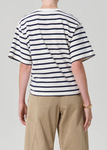Load image into Gallery viewer, Goldie Tee, Marine Stripe
