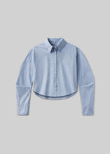 Load image into Gallery viewer, Ana Cropped Shirt, Banker Blue Plaid
