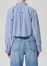 Load image into Gallery viewer, Ana Cropped Shirt, Banker Blue Plaid
