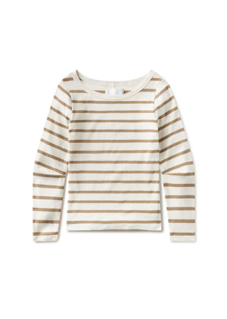 Boat Neck Slim Tee, Ginger Stripe