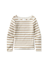 Load image into Gallery viewer, Boat Neck Slim Tee, Ginger Stripe
