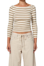 Load image into Gallery viewer, Boat Neck Slim Tee, Ginger Stripe

