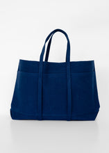 Load image into Gallery viewer, Washed Canvas 6 Pockets Tote Large, Blue

