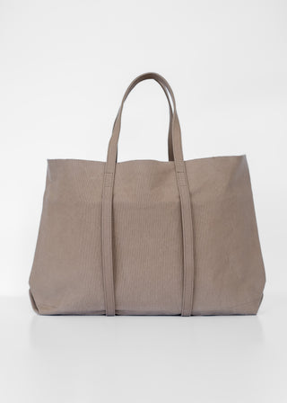 Washed Canvas 6 Pockets Tote Large, Taupe