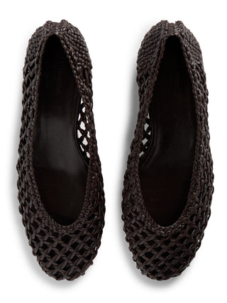 Knotted Ballet Pump, Chocolate