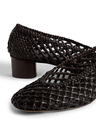 Knotted Ballet Pump, Chocolate