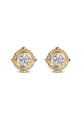 Mari Studs, White Diamond / Gold