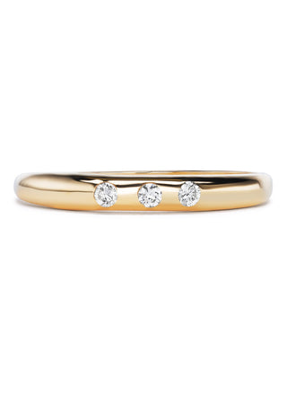 Three Diamond Barnes Ring, Yellow Gold